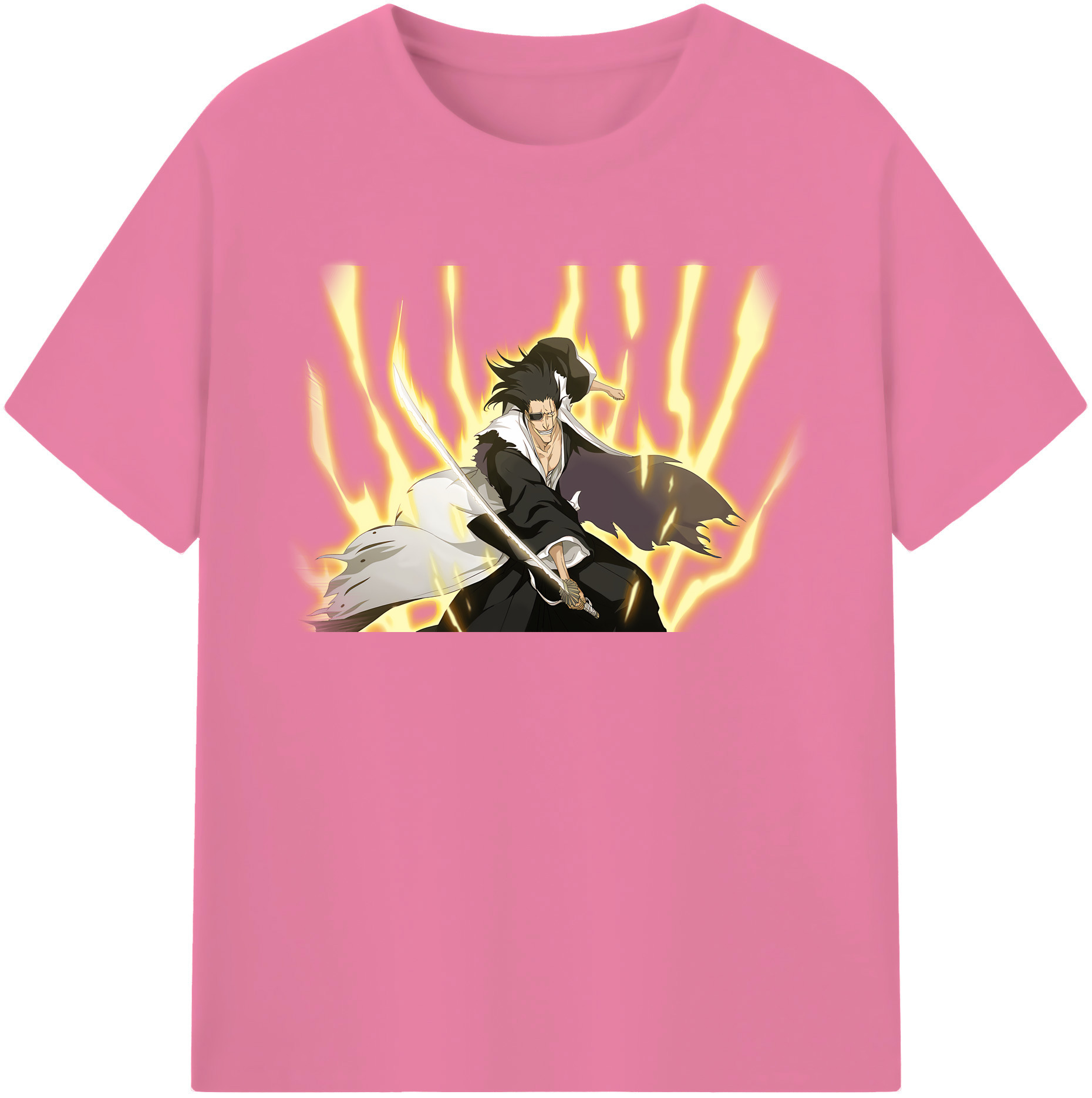 （画像用） ブリーチ ざらき けんぱち BLEACH Zaraki Kenpachi 綿100％半袖Tシャツ（フロントプリント）